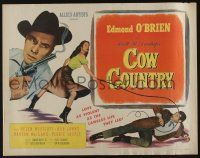5j530 COW COUNTRY 1/2sh '53 Edmond O'Brien, love as violent as the lawless life they led!