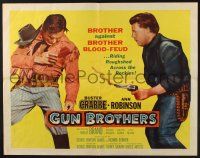 5j612 GUN BROTHERS 1/2sh '56 Buster Crabbe is shot by brother Neville Brand at close range!