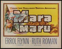 5j698 MARA MARU 1/2sh '52 montage of Errol Flynn & sexy Ruth Roman in the tropical Philippines!
