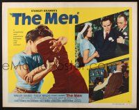 5j701 MEN style A 1/2sh '50 very first Marlon Brando, Jack Webb, directed by Fred Zinnemann!