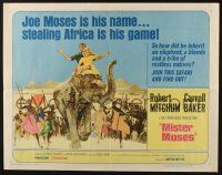 5j708 MISTER MOSES 1/2sh '65 Robert Mitchum & Carroll Baker are stealing Africa!
