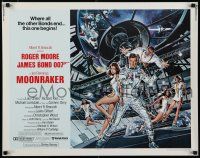 5j713 MOONRAKER 1/2sh '79 art of Moore as James Bond & sexy Lois Chiles by Goozee!