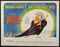 5j714 MURDER MOST FOUL 1/2sh '64 art of Margaret Rutherford, written by Agatha Christie!