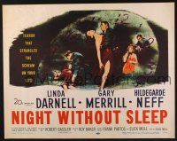5j726 NIGHT WITHOUT SLEEP 1/2sh '52 Linda Darnell, terror that strangles the scream on your lips!