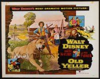 5j729 OLD YELLER 1/2sh '57 Dorothy McGuire, Fess Parker, art of Walt Disney's most classic canine!