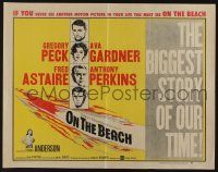5j730 ON THE BEACH style B 1/2sh '59 Gregory Peck, Ava Gardner, Fred Astaire & Anthony Perkins!
