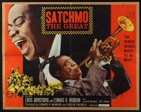 5j764 SATCHMO THE GREAT 1/2sh '57 wonderful image of Louis Armstrong playing his trumpet & singing