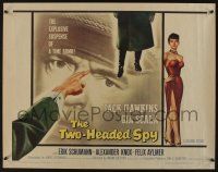 5j819 TWO-HEADED SPY 1/2sh '58 Jack Hawkins, Gia Scala, fantastic exploits of the master spy!