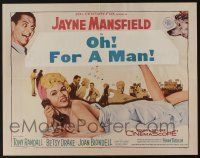 5j837 WILL SUCCESS SPOIL ROCK HUNTER 1/2sh '57 art of sexy Jayne Mansfield wearing only a sheet!