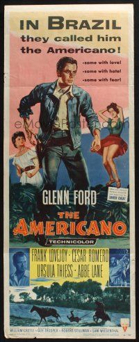 5j018 AMERICANO insert '55 Glenn Ford is a stranger to Brazil but no stranger to danger!