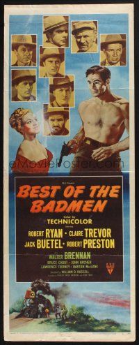 5j036 BEST OF THE BADMEN insert '51 barechested Robert Ryan, with all the greatest outlaws!