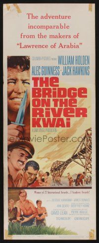 5j055 BRIDGE ON THE RIVER KWAI insert R63 William Holden, Alec Guinness, David Lean classic!