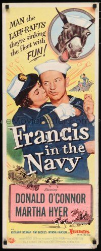 5j122 FRANCIS IN THE NAVY insert '55 sailor Donald O'Connor & Martha Hyer + talking mule!