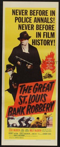 5j144 GREAT ST. LOUIS BANK ROBBERY insert '59 Molly McCarthy & Steve McQueen in his second movie!