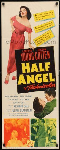 5j148 HALF ANGEL insert '51 Loretta Young, Joseph Cotten, confessions of a lady sleepwalker!