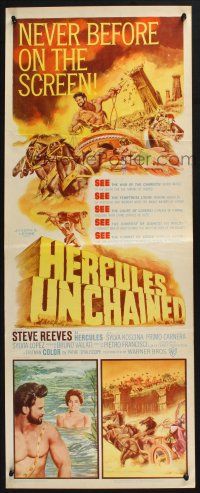 5j157 HERCULES UNCHAINED insert '60 Ercole e la regina di Lidia, world's mightiest Steve Reeves!