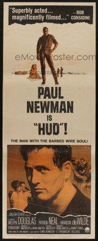 5j166 HUD insert '63 Paul Newman is the man with the barbed wire soul, Martin Ritt classic!
