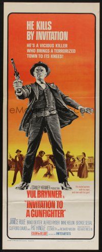 5j174 INVITATION TO A GUNFIGHTER insert '64 vicious killer Yul Brynner brings a town to its knees!