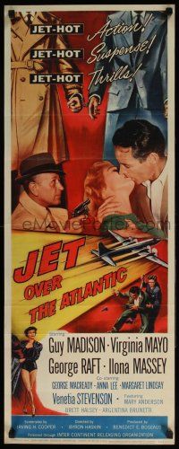 5j181 JET OVER THE ATLANTIC insert '59 Guy Madison, Virginia Mayo, George Raft, jet-hot action!