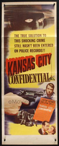 5j186 KANSAS CITY CONFIDENTIAL insert '52 John Payne, Coleen Gray, bullet force & blackjack fury!