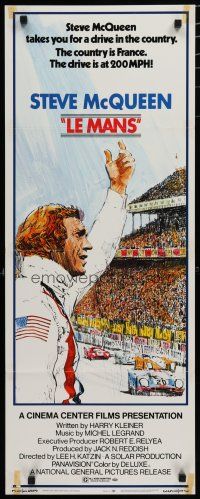 5j200 LE MANS insert '71 Tom Jung artwork of race car driver Steve McQueen waving at fans!