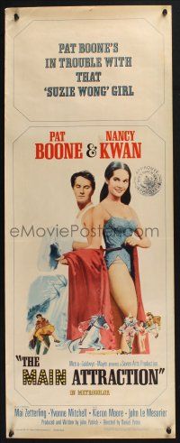 5j220 MAIN ATTRACTION insert '62 Pat Boone plays guitar for sexy Nancy Kwan!