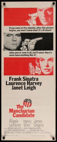 5j225 MANCHURIAN CANDIDATE insert '62 Frank Sinatra, Laurence Harvey, Janet Leigh, Frankenheimer