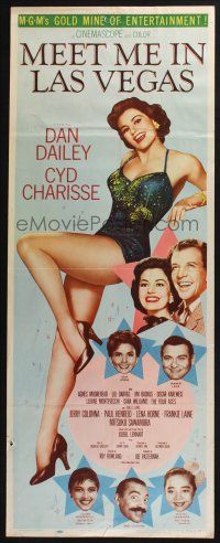 5j228 MEET ME IN LAS VEGAS insert '56 full-length showgirl Cyd Charisse in skimpy outfit!
