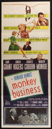 5j232 MONKEY BUSINESS insert '52 sexy Marilyn Monroe, Cary Grant, Ginger Rogers, Charles Coburn