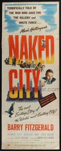 5j238 NAKED CITY insert '47 Jules Dassin & Mark Hellinger's New York film noir classic!