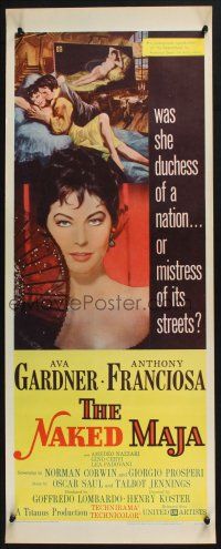 5j242 NAKED MAJA insert '59 Ava Gardner, Tony Franciosa as Francisco Jose de Goya!