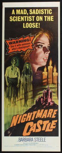 5j244 NIGHTMARE CASTLE insert '66 Mario Caiano's Gli Amanti d'Oltretomba, Italian horror!