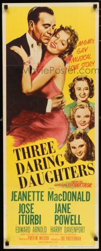5j366 THREE DARING DAUGHTERS insert '48 Jeanette MacDonald, Jane Powell, Jose Iturbi, MGM musical!