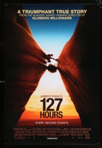 5k017 127 HOURS advance DS 1sh '10 Danny Boyle, James Franco, cool image of climber over rock!