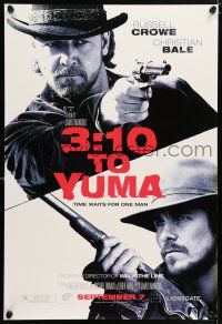 5k002 3:10 TO YUMA advance DS 1sh '07 cowboys Russell Crowe & Christian Bale, cool design!