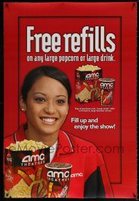 5k053 AMC THEATRES free refills style DS 1sh '05 cool ad from the movie theater chain!