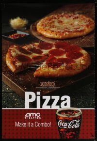 5k057 AMC THEATRES cheese pizza style DS 1sh '09 cool ad from the movie theater chain!