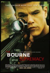 5k119 BOURNE SUPREMACY advance DS 1sh '04 Matt Damon w/rifle, they should have left him alone!