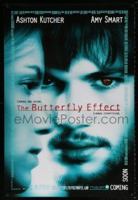 5k137 BUTTERFLY EFFECT advance DS 1sh '04 Ashton Kutcher & Amy Smart in sci-fi thriller!