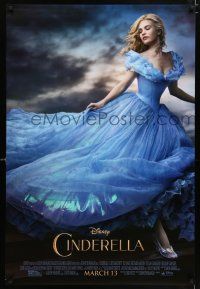 5k173 CINDERELLA advance DS 1sh '15 great image of Lilly James in the title role!