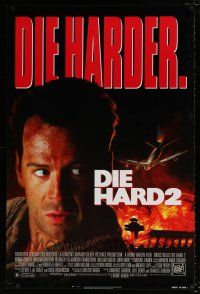 5k217 DIE HARD 2 1sh '90 tough guy Bruce Willis is in the wrong place at the right time!
