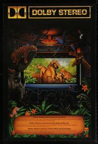 5k227 DOLBY DIGITAL DS 1sh '90 artwork of jungle animals in theater by Erickson