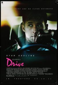5k230 DRIVE advance 1sh '11 cool image of Ryan Gosling in car, there are no clean getaways!