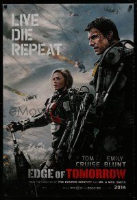 5k238 EDGE OF TOMORROW 2014 teaser DS 1sh '14 Tom Cruise & Emily Blunt, live, die, repeat!