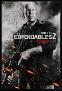 5k251 EXPENDABLES 2 teaser DS 1sh '12 great image of Bruce Willis w/gun!