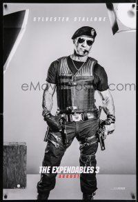 5k254 EXPENDABLES 3 teaser DS 1sh '14 Sylvester Stallone smoking cigar w/two Kimber .45s!
