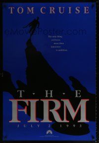 5k281 FIRM teaser DS 1sh '93 Tom Cruise on the run, Sydney Pollack directed, evil loves ambition!