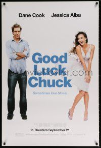 5k324 GOOD LUCK CHUCK teaser 1sh '07 image of sexy Jessica Alba with Dane Cook!