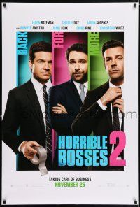 5k356 HORRIBLE BOSSES 2 teaser DS 1sh '14 Waltz, Foxx, Bateman, Day, Sudeikis, Aniston, Pine!