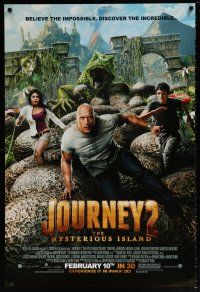 5k417 JOURNEY 2: THE MYSTERIOUS ISLAND advance DS 1sh '12 Dwayne Johnson, Michael Caine!